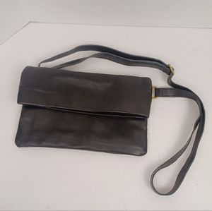 NWOT Sseko Black Foldover Crossbody Clutch Bag